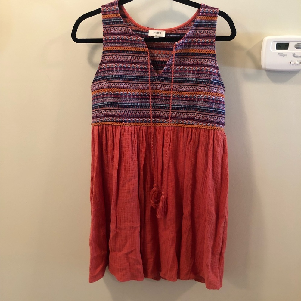 Embroidered mini dress